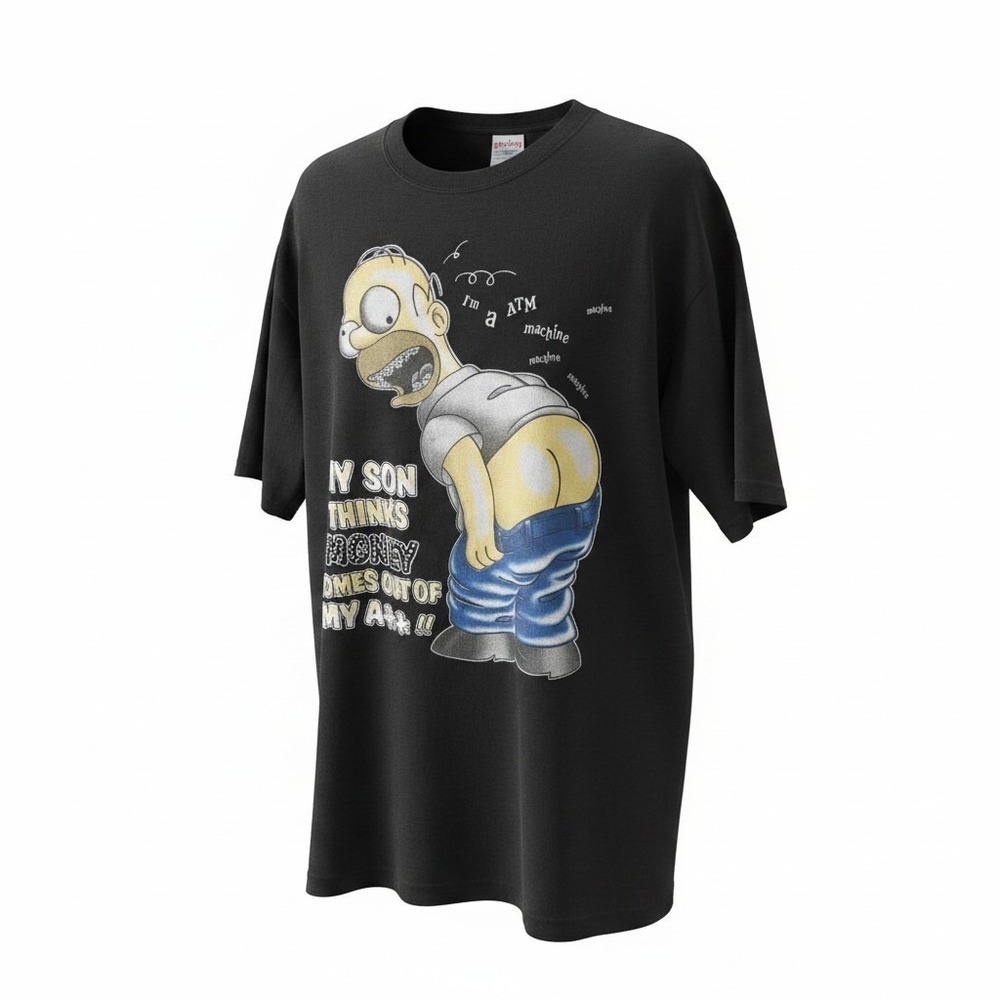 Y2K Homer Simpson "My son thinks money comes out my a**" Size 4XL C494